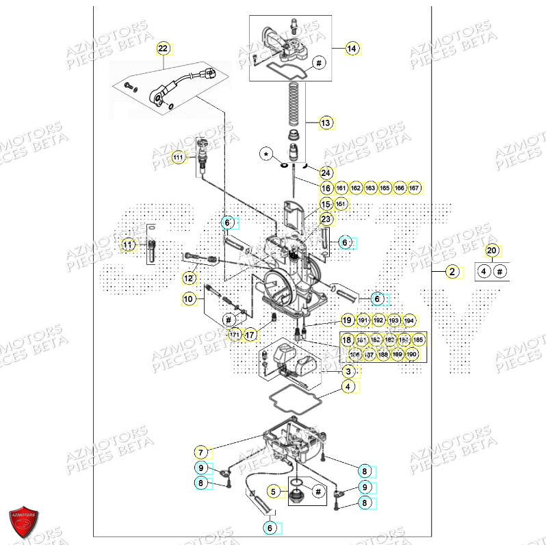 Carburateur BETA Pièces Beta RR 125 2T RACING - 2024
