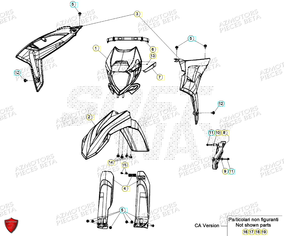 Carenages Avant BETA Pièces Beta RR 125 2T RACING - 2024