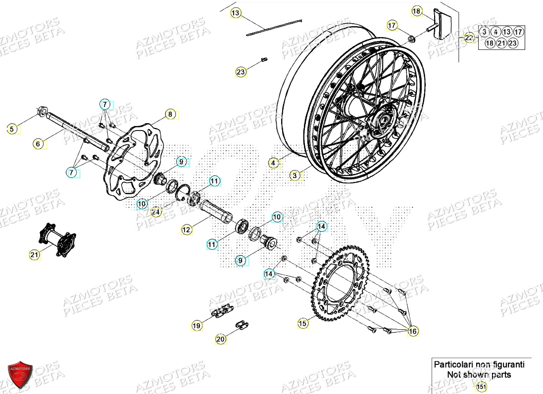 ROUE ARRIERE BETA RR 125 RACING 2T 24