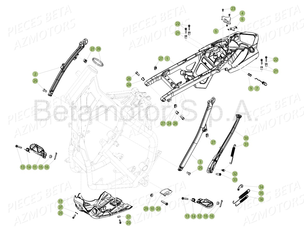 Accessoires Du Chassis BETA Pieces Beta RR 200 2T - 2019