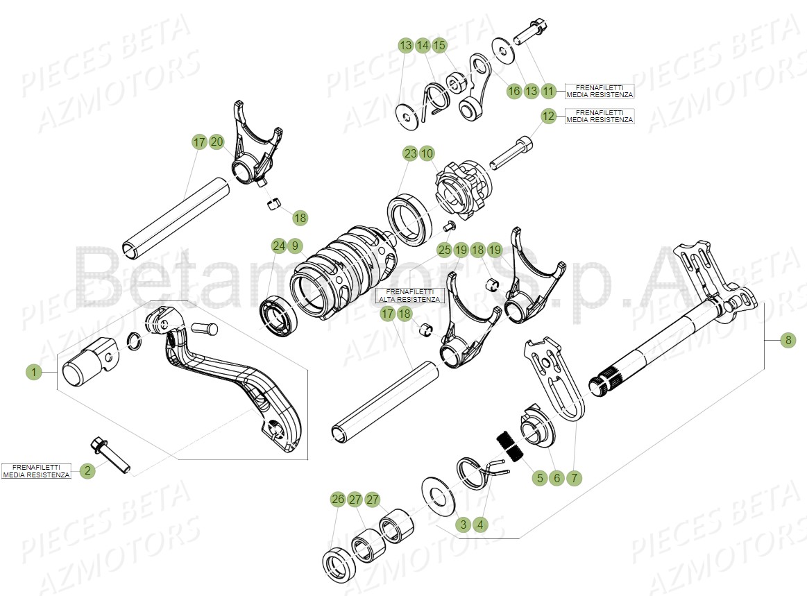 Commande Boite A Vitesses BETA Pieces Beta RR 200 2T - 2019
