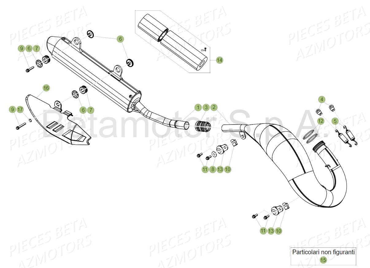 Echappement BETA Pieces Beta RR 200 2T - 2019