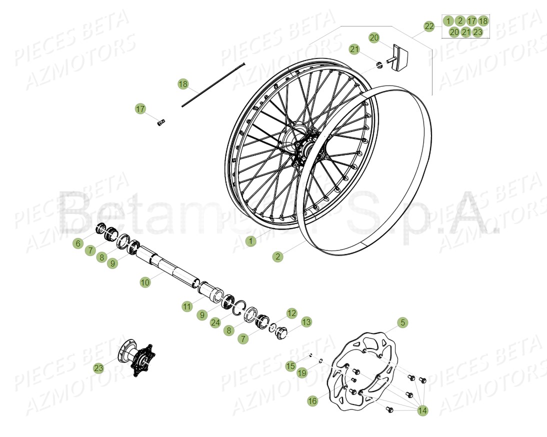 Roue Avant BETA Pieces Beta RR 200 2T - 2019