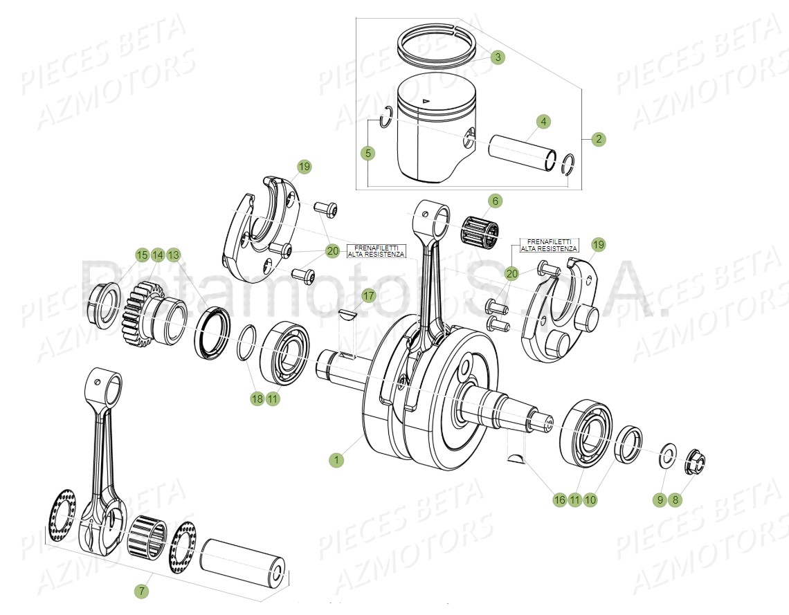 VILEBREQUIN-PISTON-CONTRE-ARBRE BETA Pieces BETA RR 200 2T - 2019