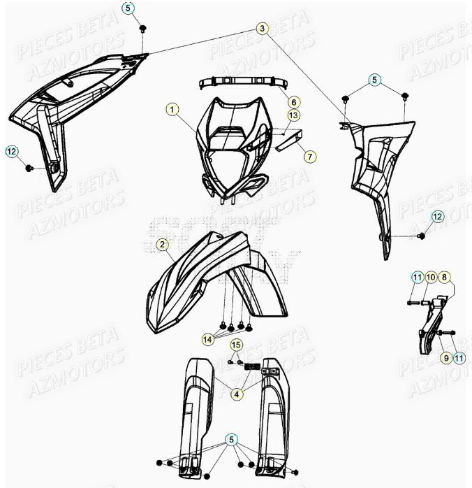 Carenage Avant BETA Pieces Beta RR 200 2T - 2020