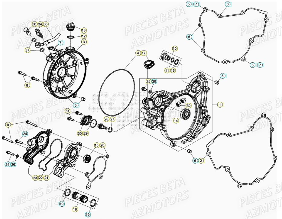 Couvercle Embrayage BETA Pieces Beta RR 200 2T - 2020