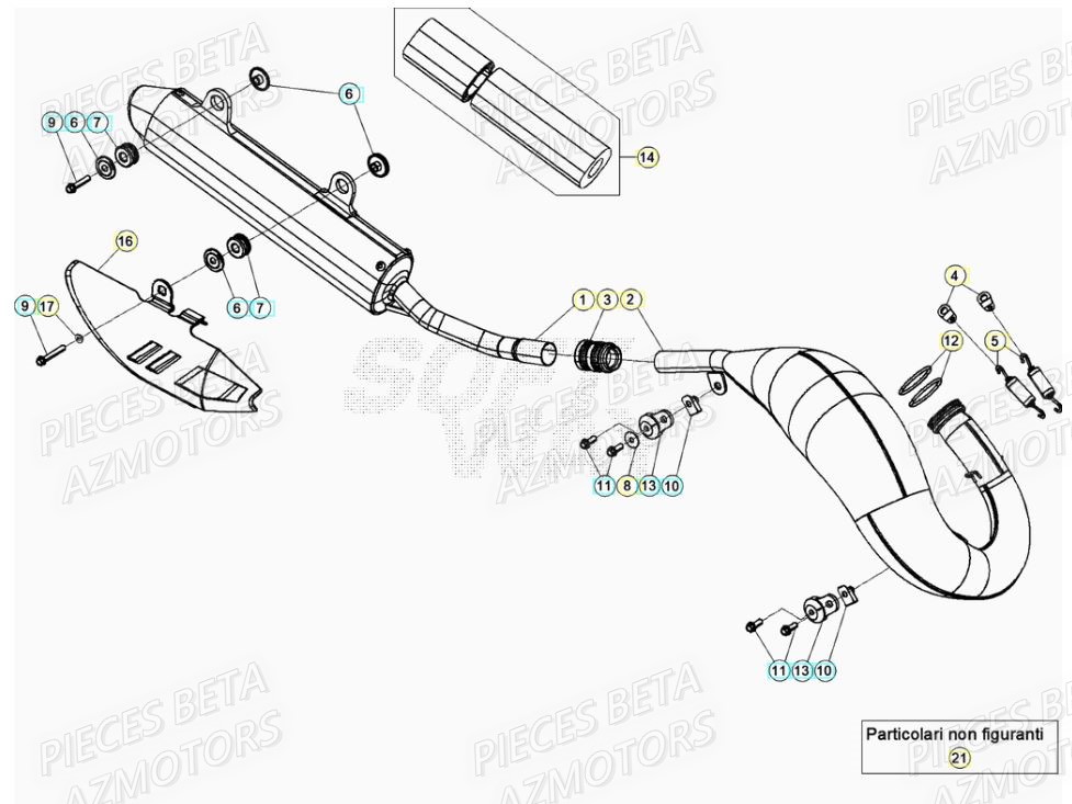 Echappement BETA Pieces Beta RR 200 2T - 2020