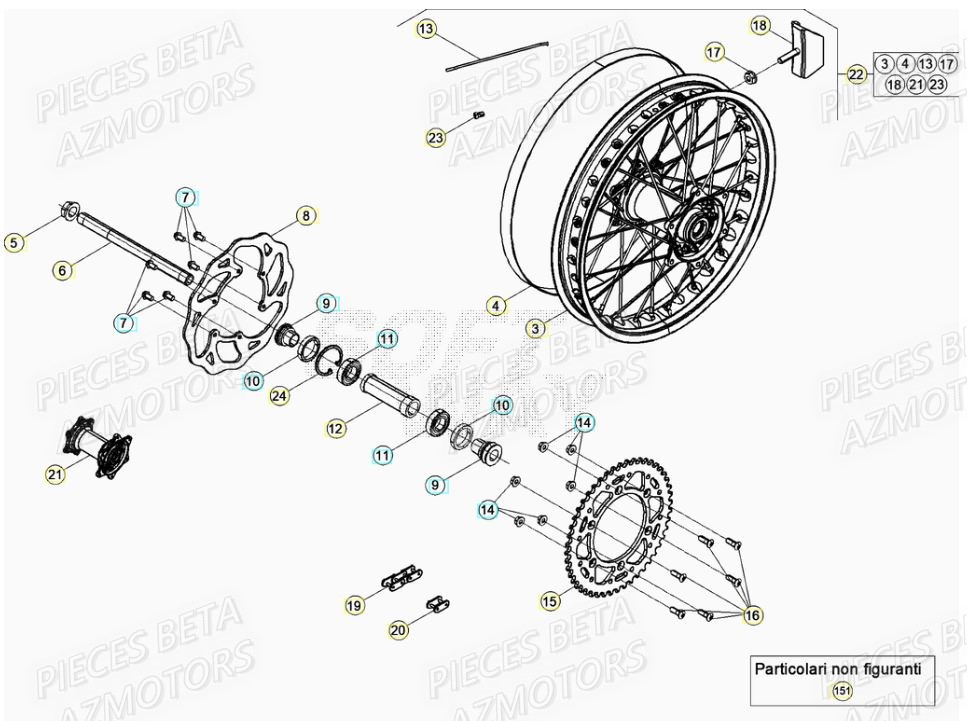 Roue Arriere BETA Pieces Beta RR 200 2T - 2020