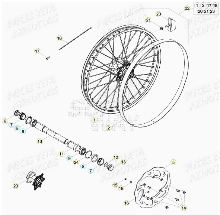 Roue Avant BETA Pieces Beta RR 200 2T - 2020