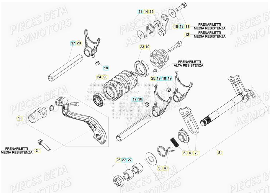 SELECTEUR_DE_VITESSES BETA Pieces BETA RR 200 2T - 2020