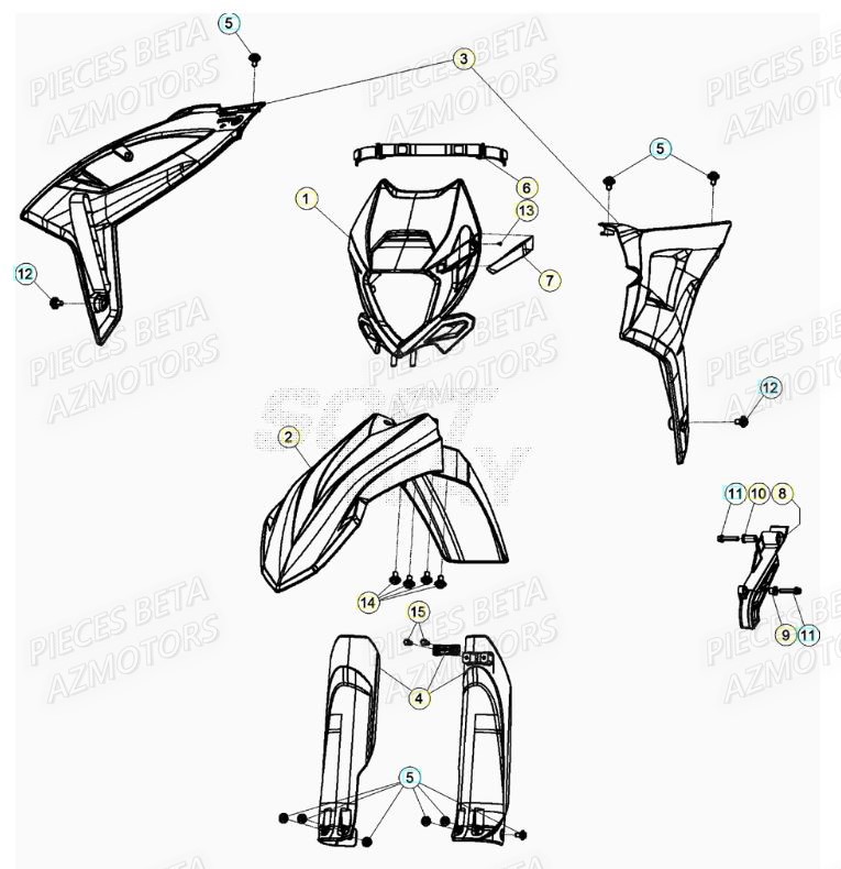 Carenage Avant BETA Pieces Beta RR 200 2T - 2021