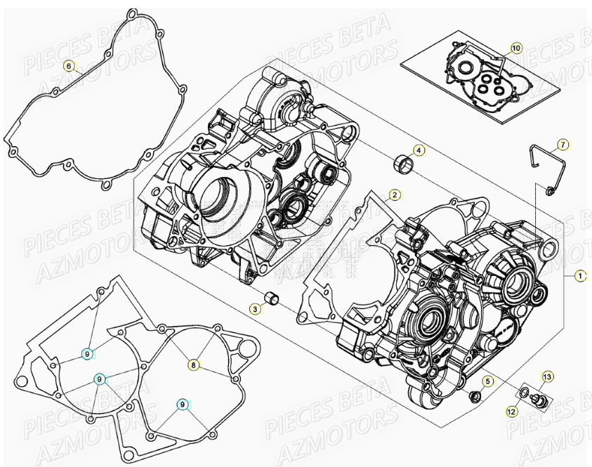 Carter Moteur BETA Pieces Beta RR 200 2T - 2021