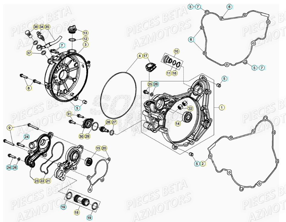 Couvercle Embrayage BETA Pieces Beta RR 200 2T - 2021