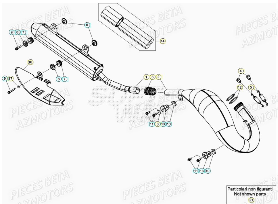 Echappement BETA Pieces Beta RR 200 2T - 2021