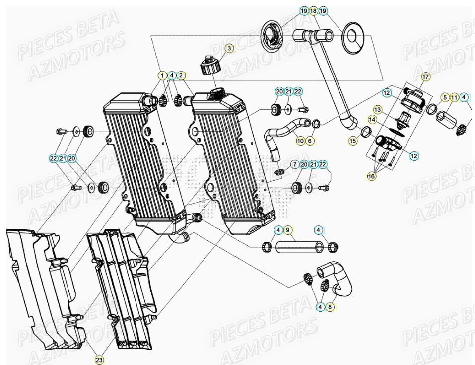 Radiateur BETA Pieces Beta RR 200 2T - 2021