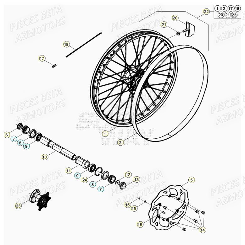 ROUE_AVANT BETA Pieces BETA RR 200 2T - 2021