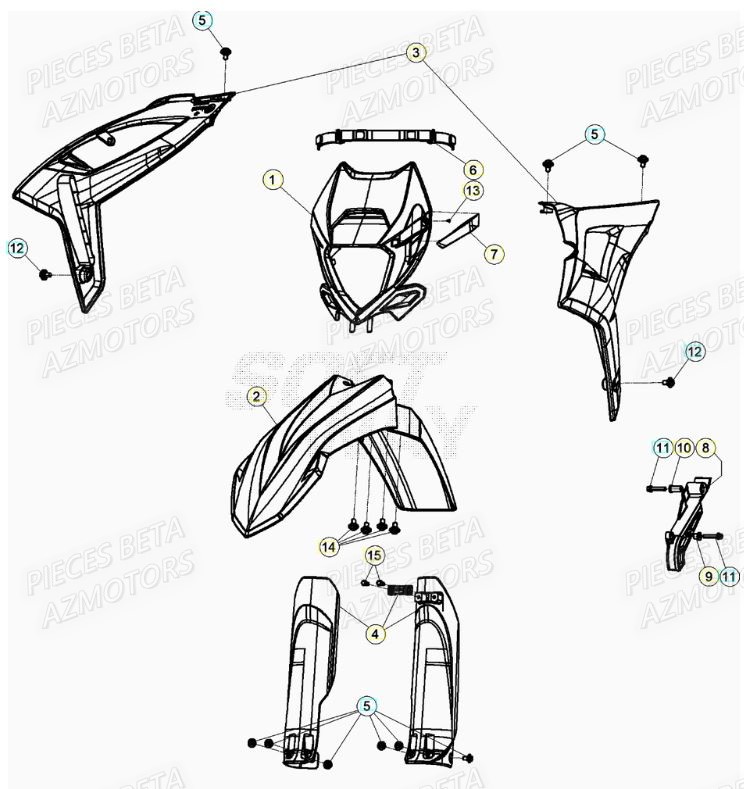Carenage Avant BETA Pieces Beta RR 200 2T - 2022