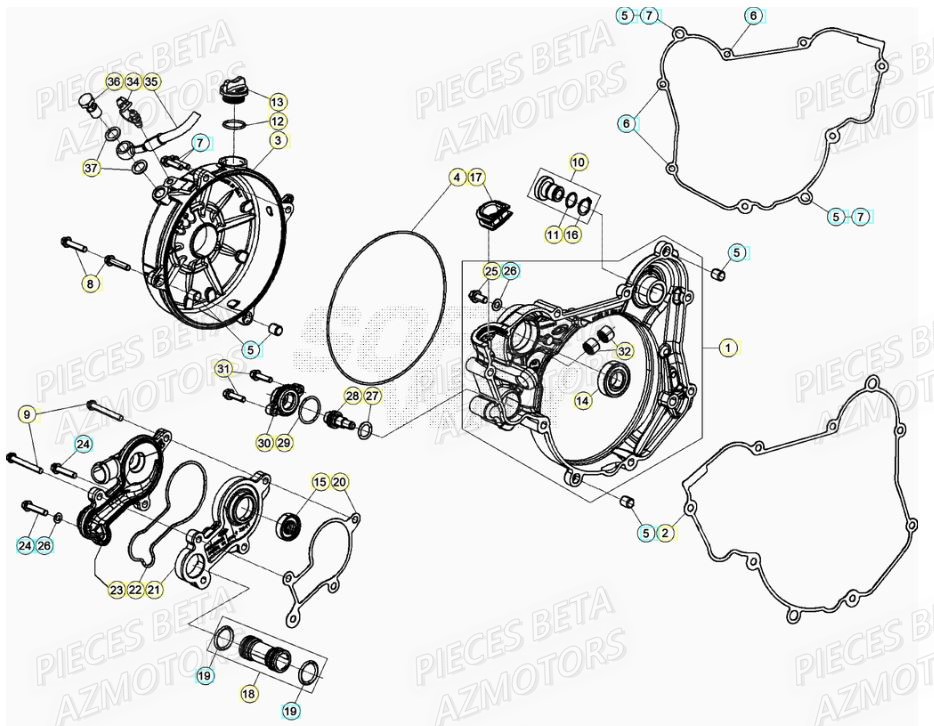 Couvercle Embrayage BETA Pieces Beta RR 200 2T - 2022