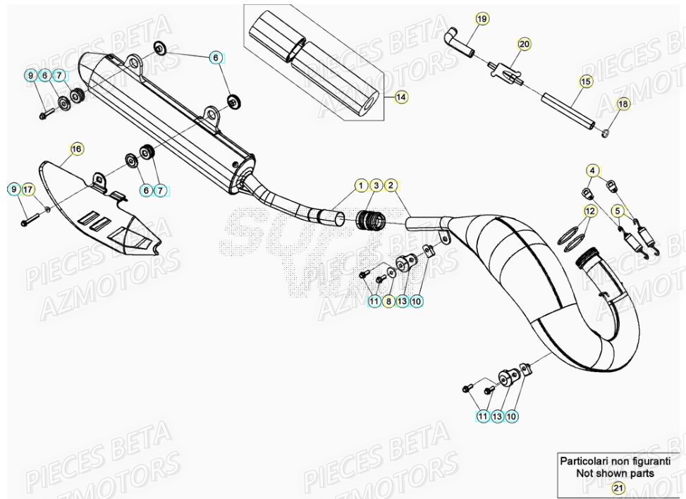 Echappement BETA Pieces Beta RR 200 2T - 2022