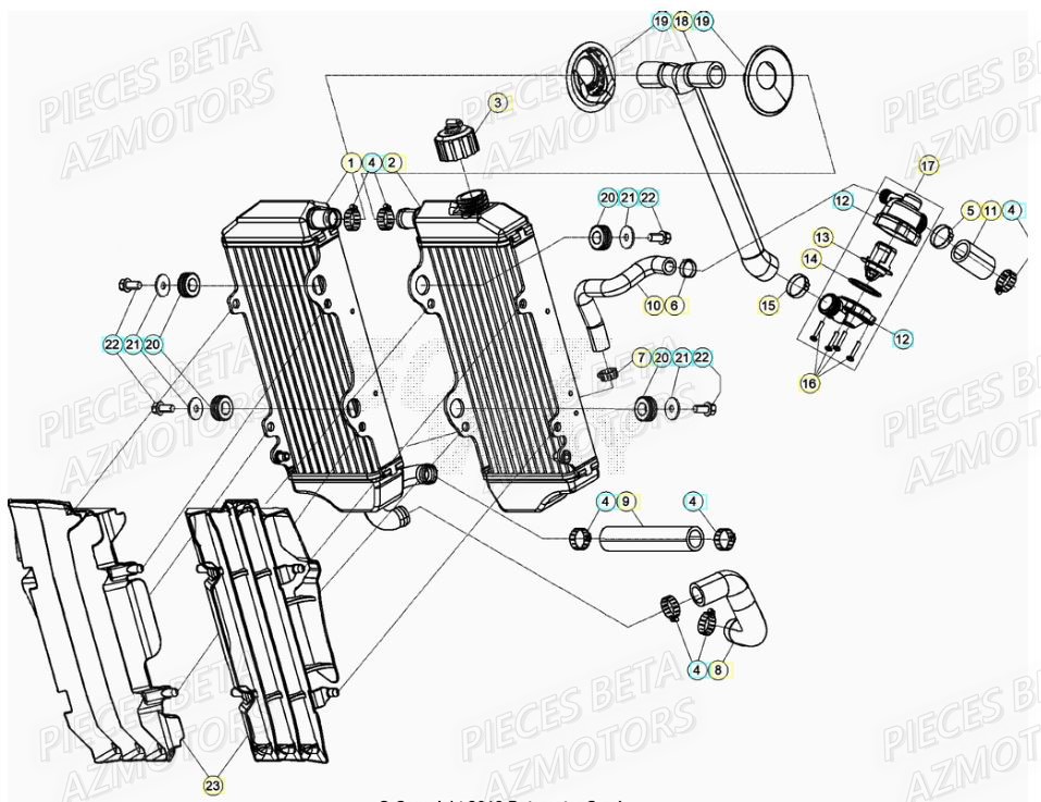Radiateur BETA Pieces Beta RR 200 2T - 2022