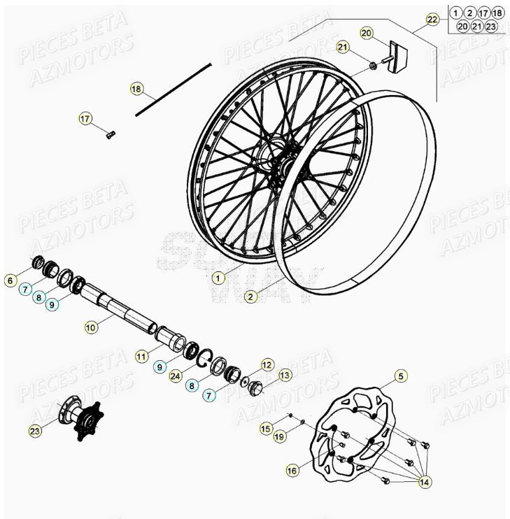Roue Avant BETA Pieces Beta RR 200 2T - 2022