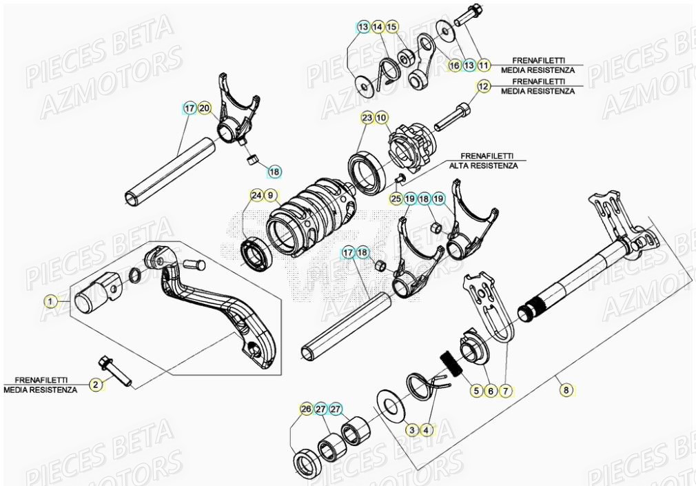 SELECTEUR_DE_VITESSES BETA Pieces BETA RR 200 2T - 2022