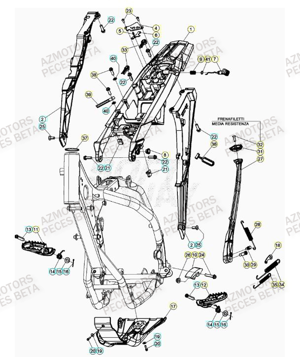 Accessoires Du Chassis BETA Pieces Beta RR 200 2T - 2023