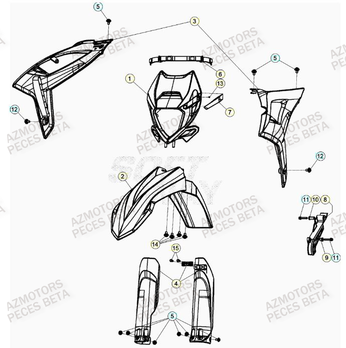 Carenage Avant BETA Pieces Beta RR 200 2T - 2023