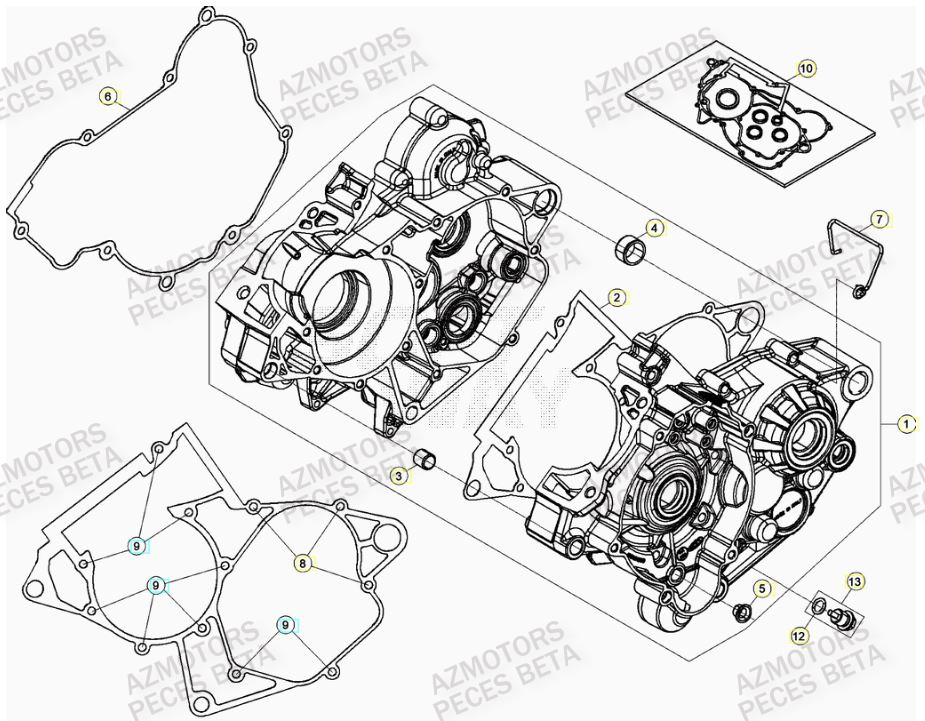 Carter Moteur BETA Pieces Beta RR 200 2T - 2023