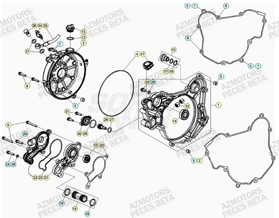 Couvercle Embrayage BETA Pieces Beta RR 200 2T - 2023