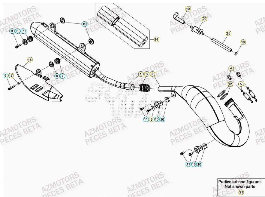 Echappement BETA Pieces Beta RR 200 2T - 2023