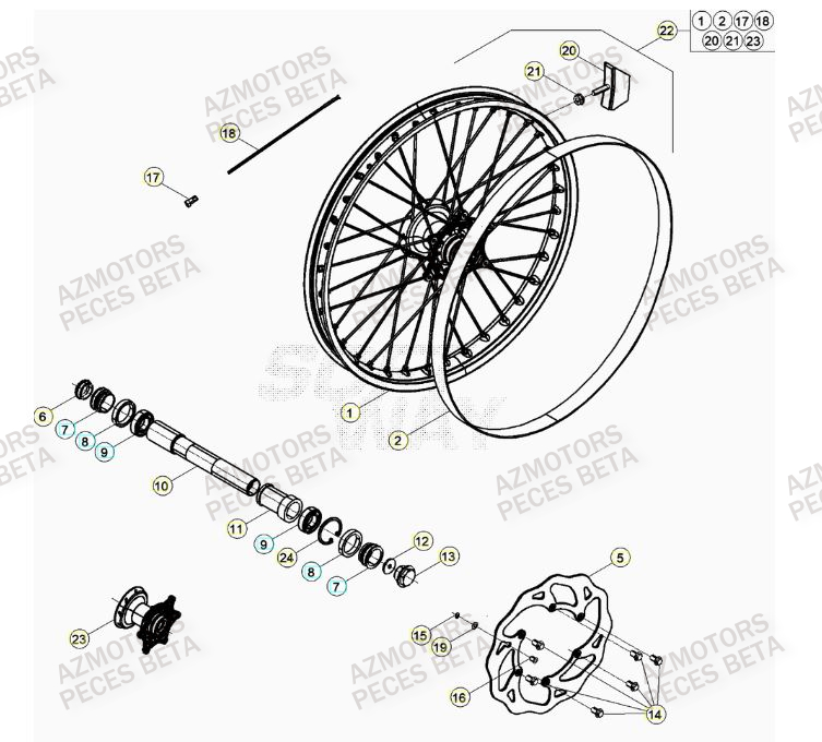 Roue Avant BETA Pieces Beta RR 200 2T - 2023