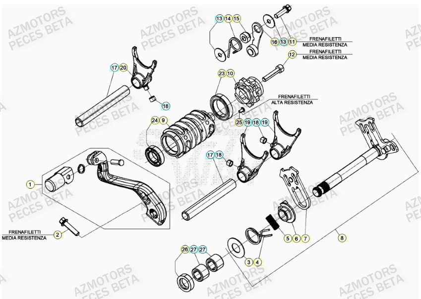 Selecteur De Vitesses BETA Pieces Beta RR 200 2T - 2023