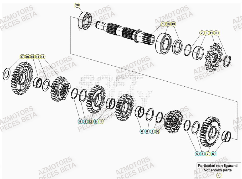 PIGNON DE TRANSMISSION SECONDA IRE BETA pour TRANSMISSION de RR 200 2T 2023