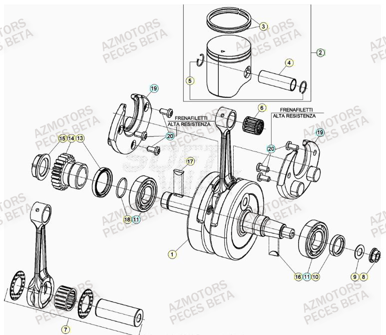 Vilebrequin BETA Pieces Beta RR 200 2T - 2023
