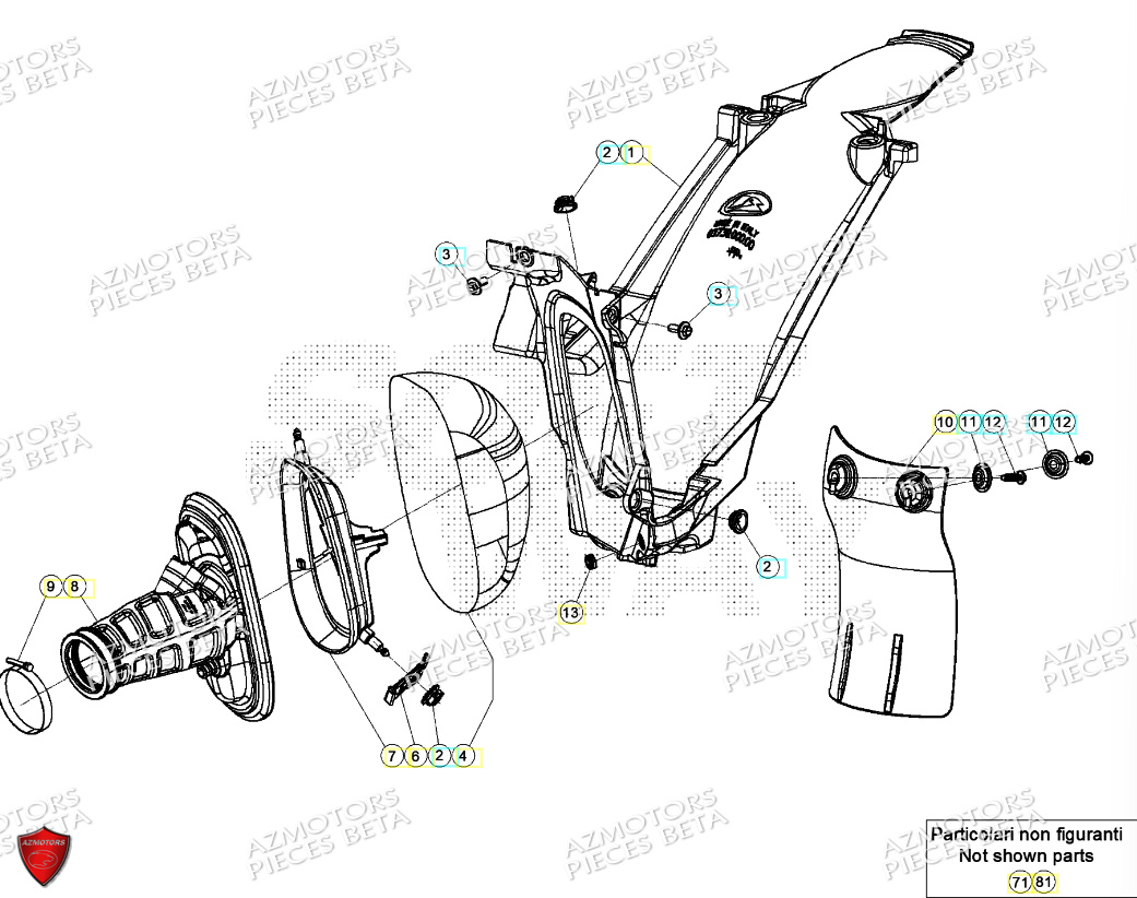 Boitier Du Filtre BETA Pieces Beta RR 200 2T - 2024