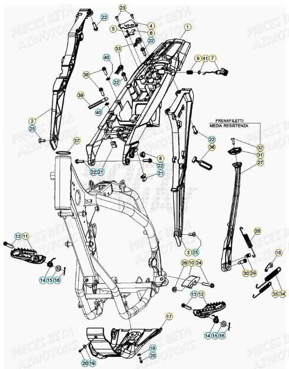 ACCESSOIRES DU CHASSIS pour RR 200 RACING 2T 21