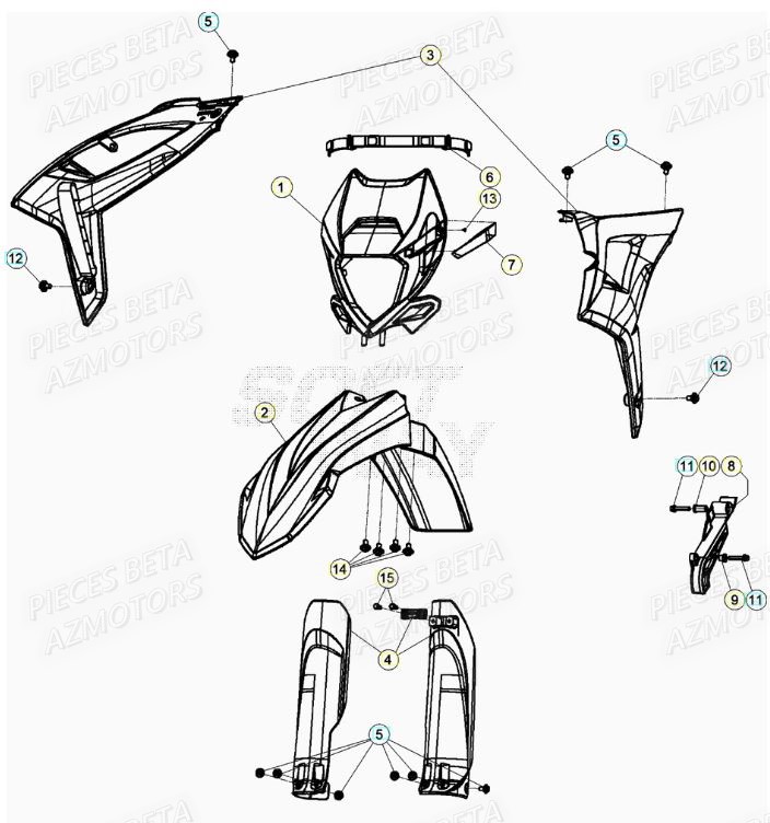 Carenage Avant BETA Pièces RR 200 RACING 2T - 2021