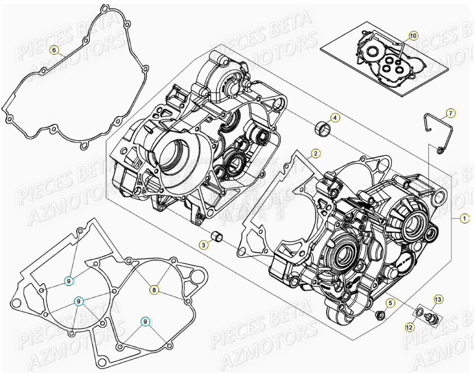 Carter Moteur BETA Pièces RR 200 RACING 2T - 2021