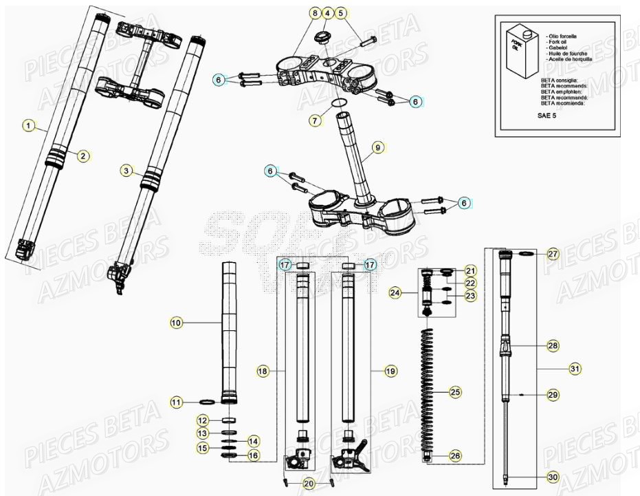 Fourche BETA Pièces RR 200 RACING 2T - 2021
