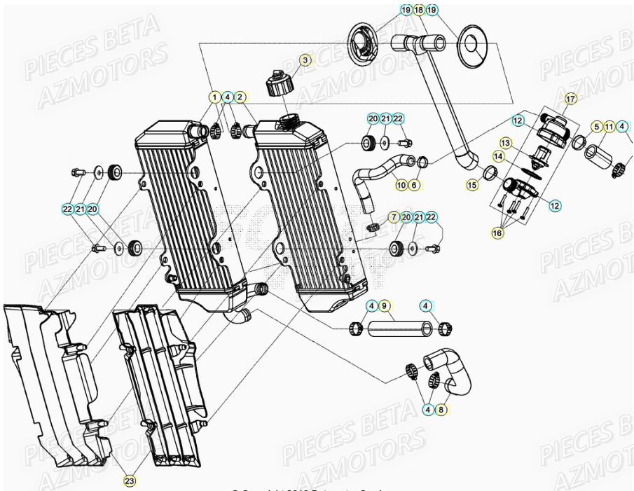 Radiateur BETA Pièces RR 200 RACING 2T - 2021