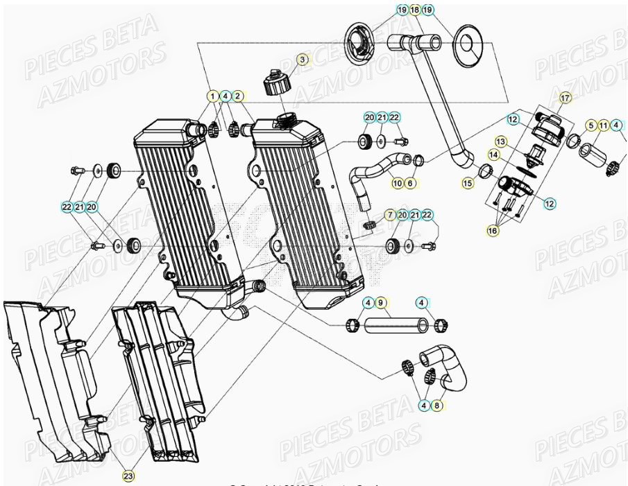 RADIATEUR pour RR 200 RACING 2T 21