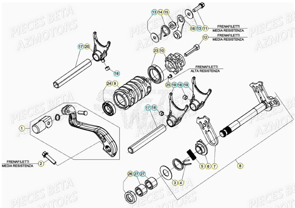 Selecteur De Vitesses BETA Pièces RR 200 RACING 2T - 2021