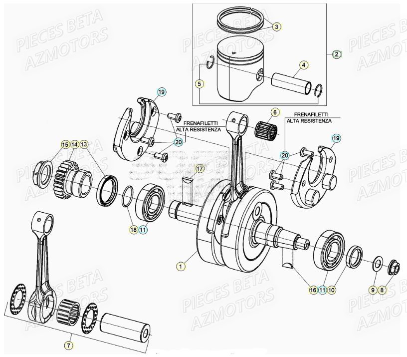 Vilebrequin BETA Pièces RR 200 RACING 2T - 2021