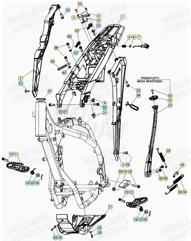 ACCESSOIRES DU CHASSIS pour RR 200 RACING 2T 22