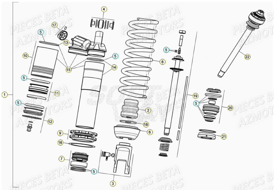 AMORTISSEUR BETA RR 200 RACING 2T 22