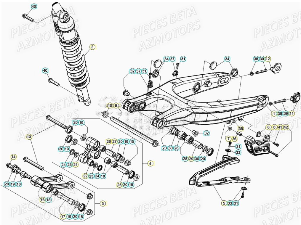 BRAS OSCILLANT pour RR 200 RACING 2T 22