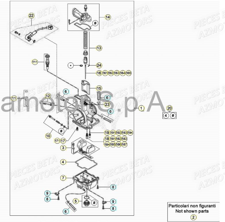 Carburateur BETA Pièces RR 200 RACING 2T - 2022