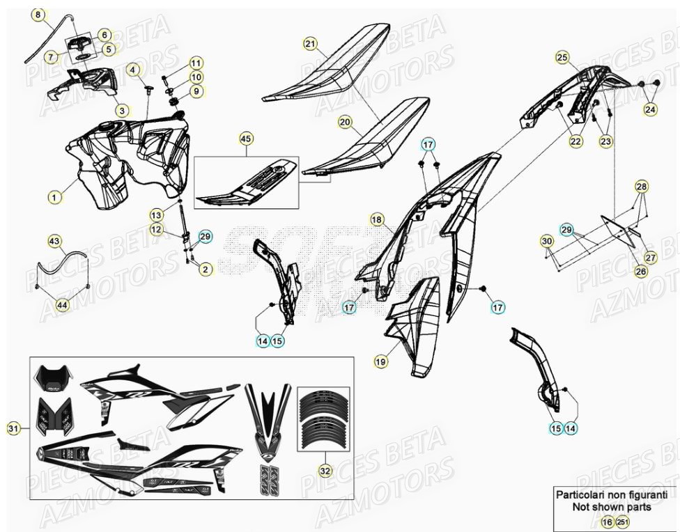 Carenage Arriere BETA Pièces RR 200 RACING 2T - 2022