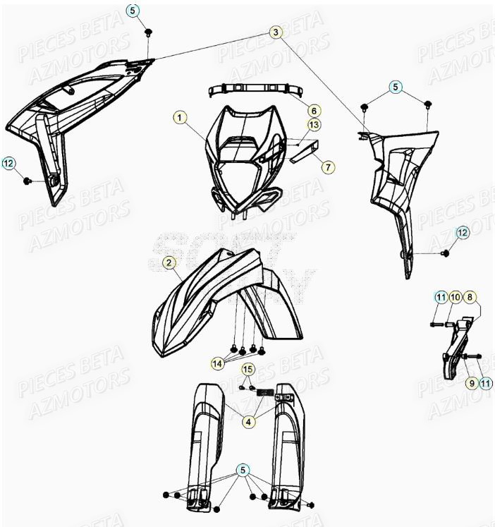 Carenage Avant BETA Pièces RR 200 RACING 2T - 2022